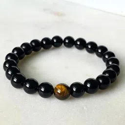 The Roadster Lifestyle Co Natural Onyx Stone With Tiger Eye Beads Bracelet-picture-27