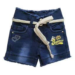 Arshia Fashions Girls Washed Slim Fit High-Rise Denim Denim Shorts-picture-15