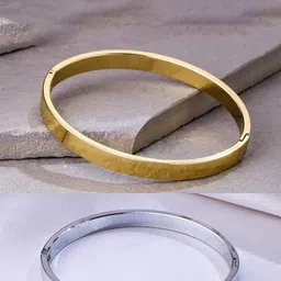 The Roadster Lifes Men Set Of 2 Brass-Plated Kada Bracelet-41