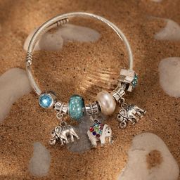 Priyaasi Women Silver-Plated Stone Studded & Beaded Wraparound Bracelet-18