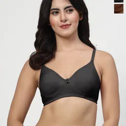 LILY Akinos Pack Of 2 Full Coverage Seamless Non Padded T Shirt Bra-image-95