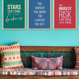 Kotart Brown & White 3 Pieces Typography Printed Wooden Wall Arts-picture-10