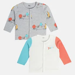 MINI KLUB Pack Of 2 Unisex Printed Long Sleeves Jhabla-19
