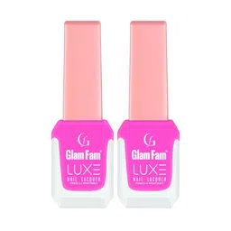 GlamFam Set Of 2 Glossy Finish Luxe Nail Lacquer - 12 ml Each - Pastel Pink 20-5
