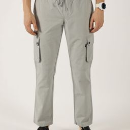 Thomas Scott Men Cotton Smart Straight Fit Easy Wash Cargos Trousers-image-64