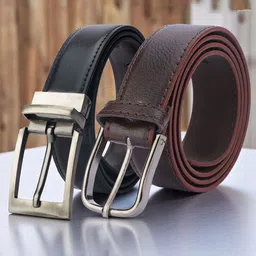 Provogue Men Set Of 2 Solid Formal Belt-image-30