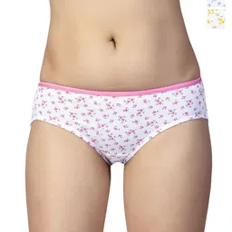 CHIC Women Pack Of 3 Floral Printed Pure Cotton Low-Rise Anti Microbial Hipster Briefs-image-59