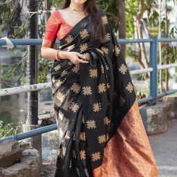 SHOP DROP Woven Design Zari Pure Silk Banarasi Saree-46