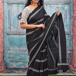 Anouk Rustic Ethnic Motifs Bagru Saree image 5