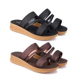 BERSACHE Set Of 2 Ultra Soft Technology Open Toe Flats image 4