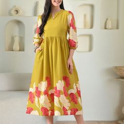 DECKEDUP Floral Print Empire Midi Dress-picture-49
