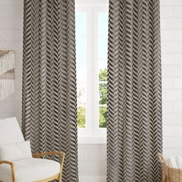 B' Decorlish Grey & Brown Set of 2 Geometric Room Darkening Window Curtain-picture-4