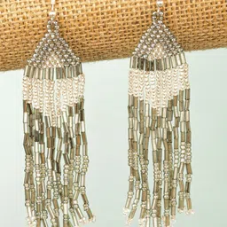 Crunchy Fashion Artificial Beaded Diamond Shaped Drop Earrings-image-78