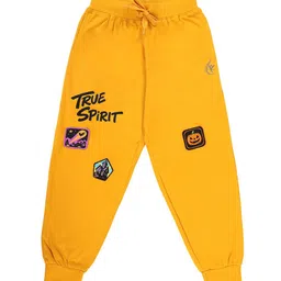KiddoPanti Boys Typography Printed Pure Cotton Printed Jogger Track Pants with Badges-picture-15