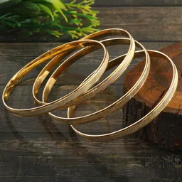 Jewar Mandi Set of 4 Gold-Plated Etching Work Bangles-image-18