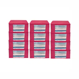 ANKIT INTERNATIONAL Pink Set of 12 Super Strong Multi-Utility Organisers-55