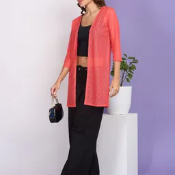 Dressitude Self Design Longline Sheer Shrug-picture-26