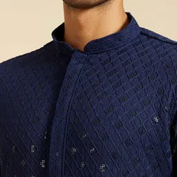 Diwas by Manyavar Ethnic Motifs Embroidered Mandarin Collar Sequinned Straight Kurta image 2