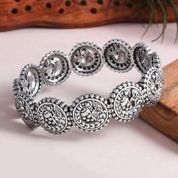 Voylla Silver-Plated Morni Krutika Bangle-image-59