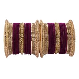 NMII Set Of 34 Zircon Studded Glossy Antique Bangles-image-21