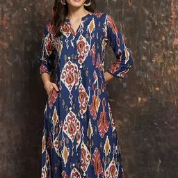 Melange by Lifestyle Women Printed Flared Sleeves Kurta-picture-12