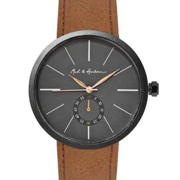 Mast & Harbour Men Brass Dial & Leather Straps Analogue Watch MH25-4A-47