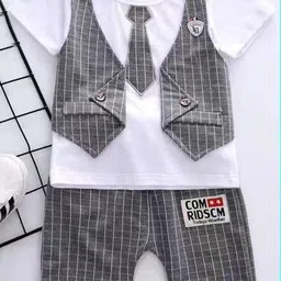 Bold N Elegant Boys Checked Pure Cotton T-shirt With Shorts-26
