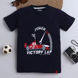 Tiny Toonzzz Boys Typography Printed Round Neck Cotton T-shirt-image-73