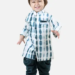 BownBee Boys Dyed Chanderi Silk Sherwani & Salwar-12