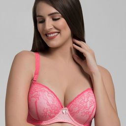 MAKCLAN Floral Lace Medium Coverage Underwired Lightly Padded Plunge Bra-picture-15