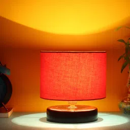 Devansh Orange Traditional Table Lamp with Shade-12