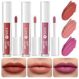 NOY Set Of 3 Matte Lips Lightweight Liquid Lipstick 4ml Each - Brown Nude-Nude-Nude Pink-51