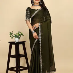 K 5 Fashion Embroidered Pure Chiffon Saree-image-68