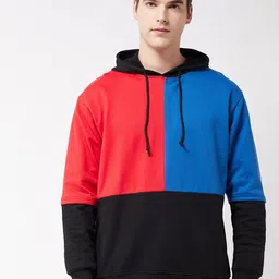 GRITSTONES Men Colourblocked Hooded Sweatshirt-picture-7
