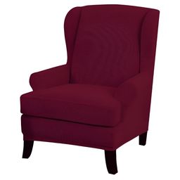 HOKIPO Red Self Design Jacquard Comfortable Chair Cover-9