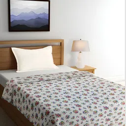 ELAN DREAMS Pink & White Floral Cotton AC Room 110 GSM Double Bed Dohar-image-76