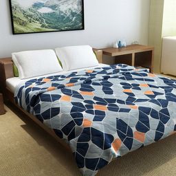Divine Casa Navy Blue & Grey Geometric Printed Mild Winter 110 GSM Double Queen Comforter-image-46