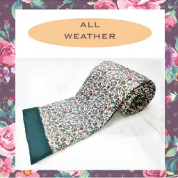 ELAN DREAMS Green & Red Floral Pure Cotton AC Room 110 GSM Single Bed Dohar-image-81