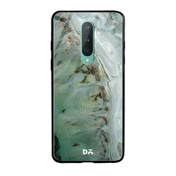 DailyObjects Sea Green & Brown Beach Marble OnePlus 8 Glass Case-image-82