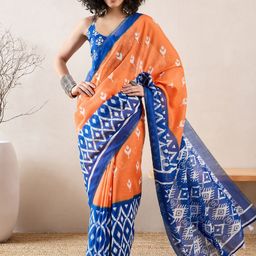 KALINI Ethnic Motifs Printed Ikat Saree-image-74