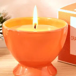 Home Centre Orange Mandarin Scented Jar Candle-14