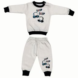 Zoom Minimondo Kids White & Black Printed Pure Cotton Night suit-40