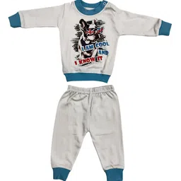 Zoom Minimondo Unisex Kids White Printed Night suit-15