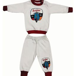 Zoom Minimondo Unisex Kids White & Maroon Printed Night suit-47