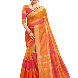 Sidhidata Red & Green Checked Zari Kota Saree-22