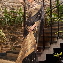 KALINI Ethnic Motifs Woven Designed Zari Kota Saree-image-23