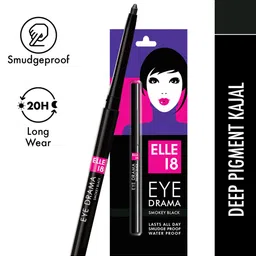 ELLE 18 Eye Drama Smudge-Proof Long-Wear Deep Pigment Kajal - Smokey Black-11