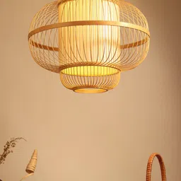 HABERE INDIA Beige Bamboo Pendant Lampshade-image-19