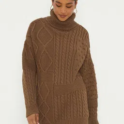 DOROTHY PERKINS Pure Acrylic Cable Knit Longline Pullover-image-64