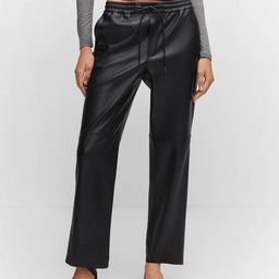 MANGO Women Faux Leather Trousers-image-29